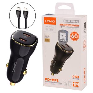 شارژر ماشین LDNIO C104 ORIGINAL